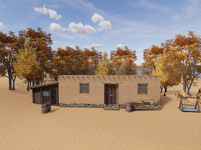 Modern Desert Scenic Landscape 3d model