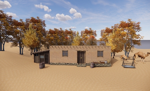 Modern Desert Scenic Landscape 3d model