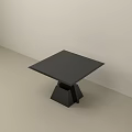 Modern Minimalist Black Side Table With Round Top And Geometric Base 3d model