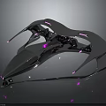 Futuristic Silver Spacecraft Design With Purple Accents For Cosmic Exploration