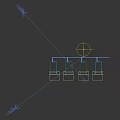 Industrial Equipment Four Units With Black Main Body White Cubic Tops And Blue Connecting Pipes