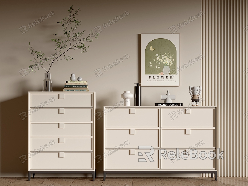 Modern Entrance Cabinet Shoe Cabinet Sideboard Wall Decorative Pendant Ornaments Bucket Cabinet Cream Decorative Cabinet Low Cabinet Sideboard model