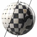 Decorative Sphere Construction Components with Checkerboard Pattern and Geometric Shapes in Marble Like Mosaic Design 3d model