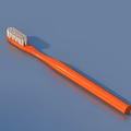 Four Colorful Toothbrushes Yellow Black Orange Blue For Daily Use Arranged In Row