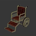 Sturdy Red Wheelchair With Metal Frame Red Seat Footrest And Large Wheels