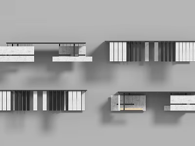 Modern Outdoor Pergola Design With Sleek Beams And Open Column Structure 3d model