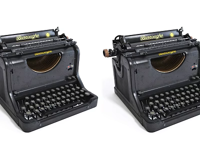 Vintage Black Olivetti Typewriters Classic Office Appliances for Retro Workspace Use 3d model