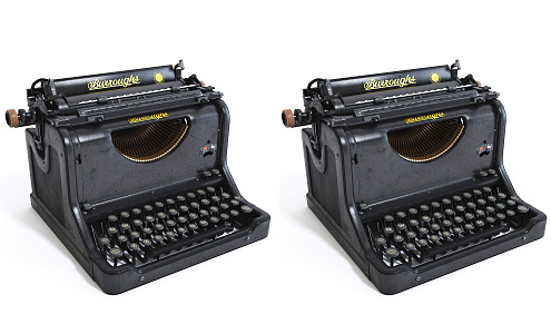 retro typewriter traditional old typewriter black code word machine typewriter old typewriter 3d model