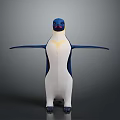 Penguin Plush Toy With Blue Head Yellow Chest And Open Wings Standing