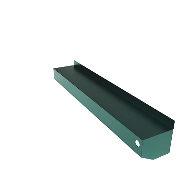 Green Long Narrow Rectangular Tray With Single Circular Hole Detail 3d model