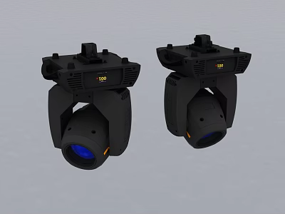 Two Black Decorative Lights With Blue Lenses For Stage Decoration Use 3d model