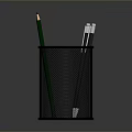 Black Mesh Pen Holder Organizing Green Pencil And Metal Pens For Office Stationery