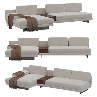 Simple gray corner sofa 3d model