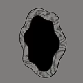 Unique Irregular Shaped Mirror With Textured Black And White Frame Design