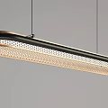 Modern Linear Chandeliers With Circular Shades And Warm Lighting For Dining Space