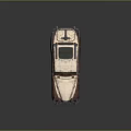 Vintage Rusted Classic Car With Weathered Beige Brown Body And Retro Design