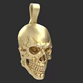 Golden Skull Shaped Pendant Jewelry Piece With Intricate Craftsmanship And Shiny Finish
