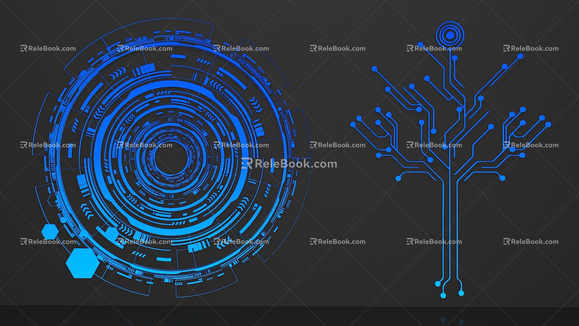 Technology Round Branch 19 3d model