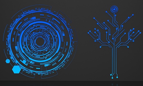 Technology Round Branch 19 3d model