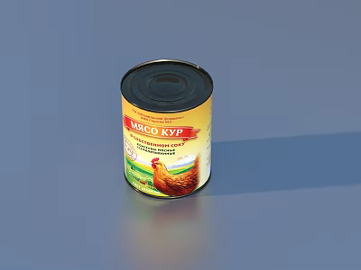 Maco KVP Canned Chicken Food Product With Brand Label And Chicken 3d model