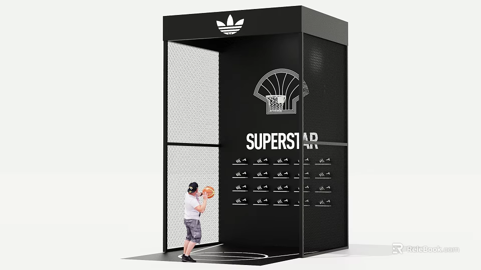Adidas Interactive Zone Featuring SUPERSTAR Shoes And Basketball Shooting Experience 3d model 