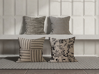 Fabric pillow combination 3d model