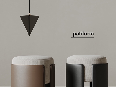 poliform modern sofa stool leather sofa stool 3d model