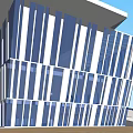 Modern Curved Architecture With Glass Facade Geometric Structure And Blue Sky