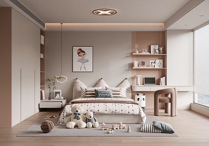 Modern Children's Room Girls Children's Room 3d model