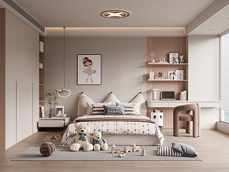 Modern Children's Room Girls Children's Room 3d model