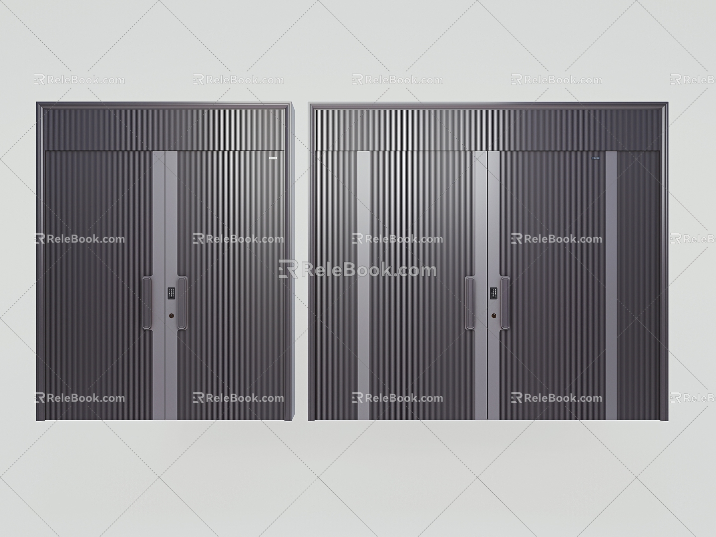 Modern double door villa door gate door 3d model