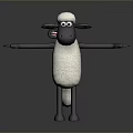 Animated Sheep Character With White Wool Black Ears Red Eyes And Outstretched Arms