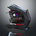 GiantRazer PC Case With Unique Design Transparent Side Panel And RGB Lighting Internal Components 3d model