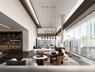 Sales Office Sales Center Negotiation Area Rest Area Water Bar Area Front Desk Club Center 3d model