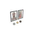 Decorative Photo Frames Showcasing Artistic Prints With Various Material Styles 3d model