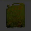 Green Rusty Jerrycan Metal Container Featuring Weathered Exterior And Orange Rust Patches