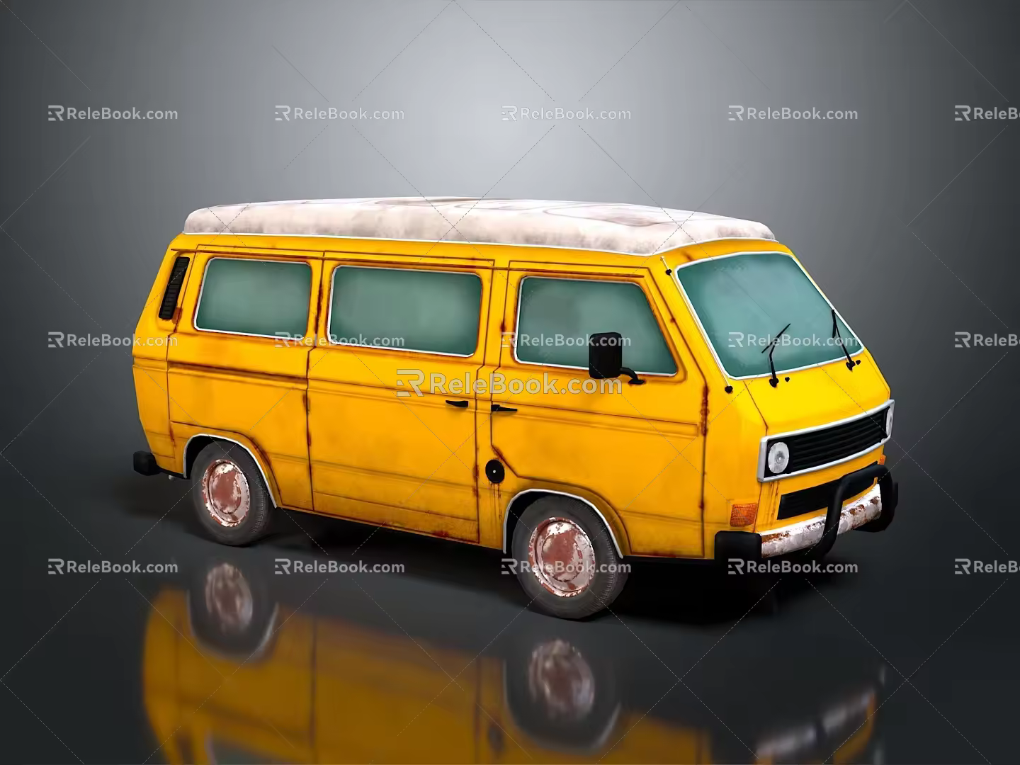 Modern bus minibus minivan driverless bus 3d model