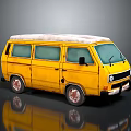 Modern bus minibus minivan driverless bus 3d model