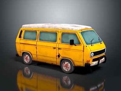 Modern bus minibus minivan driverless bus 3d model