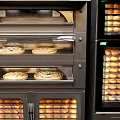Kitchen Ovens Display With Multiple Layers And Baking Food From Different Angles 3d model