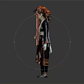 Traditional Ethnic Character in Red Black Costume With Ornate Hat And Animal Embroidery Patterns