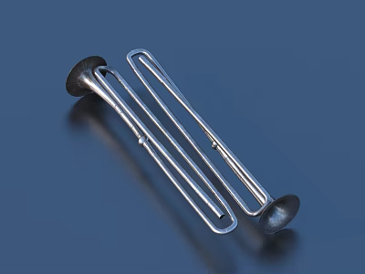 Silver Metal Clothes Hanger With Double Hooks And Sturdy Design For Daily Use 3d model