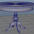 Round Dining Table With Black Marble Top Wooden Edge And Metal Base