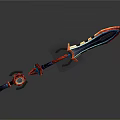 Colorful Glowing Decorative Sword With Vibrant Blade And Chain Hilt Design