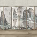 New Chinese Style Screen Partition 3d model