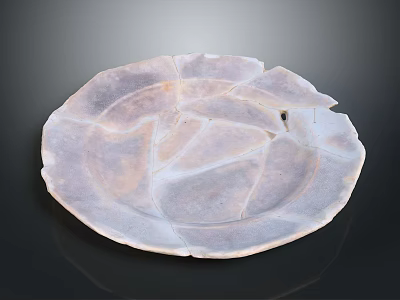 Artistic Handcrafted Stone Sculpture With Circular Irregular Edge And Textured Surface 3d model