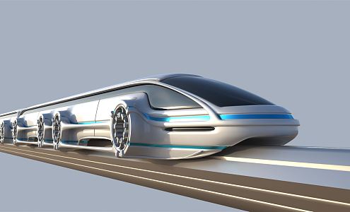 Modern high-speed rail future train 3d model