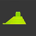 Step Pyramid Structure Featuring Multiple Stepped Levels And Red Staircase Leading To Top Platform 3d model