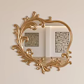Elegant Golden Heart Shaped Mirror with Ornate Carved Frame on Light Wall