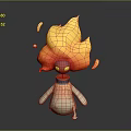 Adorable Household Decor Toy With Flame Head Red Eyes Melting Body And Dripping Details